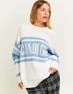 Maglione Bianco Oversize con Stampa^Tally Weijl Discount