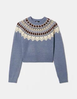 Maglione Corto Blu Fantasia^Tally Weijl Store