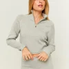 Maglione Corto Grigio con Zip^Tally Weijl Cheap
