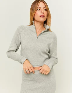 Maglione Corto Grigio con Zip^Tally Weijl Cheap