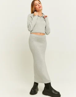 Maglione Corto Grigio con Zip^Tally Weijl Cheap