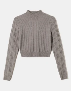 Maglione Dolcevita a Treccia Grigio^Tally Weijl New