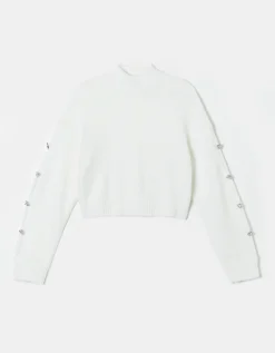 Maglione Leggero Bianco con Bottoni Gioiello^Tally Weijl Discount