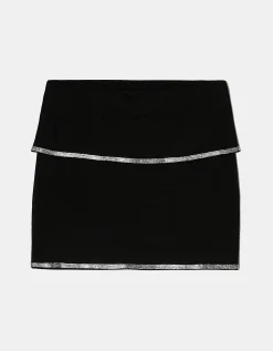 Minigonna Nera con Dettagli in Strass^Tally Weijl Shop