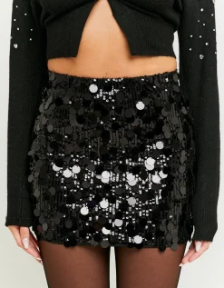 Minigonna Nera con Maxi - Paillettes^Tally Weijl Store