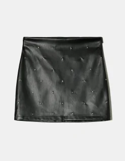 Minigonna Nera in Finta Pelle con Borchie^Tally Weijl Outlet
