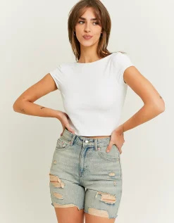 Pantaloncini Bermuda a Vita Alta con Strappi^Tally Weijl Clearance