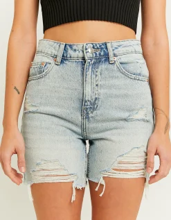 Pantaloncini Bermuda a Vita Alta con Strappi^Tally Weijl Discount