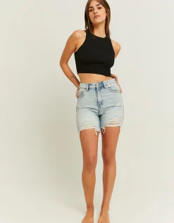 Pantaloncini Bermuda a Vita Alta con Strappi^Tally Weijl Discount