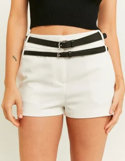 Pantaloncini bianchi con doppia cintura^Tally Weijl New