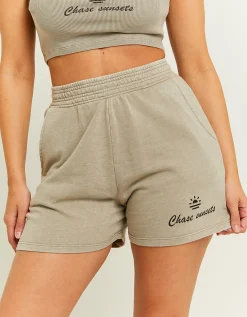 Pantaloncini Grigi in Felpa con Stampa^Tally Weijl Best