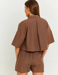Pantaloncini in Lino Marroni con Tasche^Tally Weijl Best