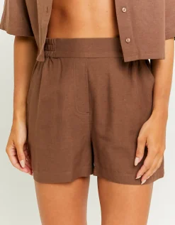 Pantaloncini in Lino Marroni con Tasche^Tally Weijl Best