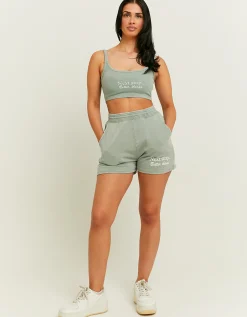 Pantaloncini Kaki in Felpa con Stampa^Tally Weijl Shop