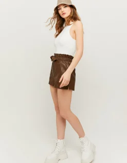 Pantaloncini Paperbag a Vita Alta in Pelle Sintetitica^Tally Weijl Shop