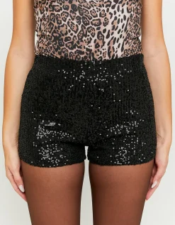 Pantaloncino a Vita Alta Neri con Paillettes^Tally Weijl Store
