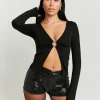 Pantaloncino Micro Neri con Strass Adesivi^Tally Weijl Online