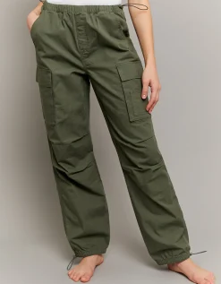 Pantaloni Cargo Parachute Verdi a Vita Alta^Tally Weijl Online