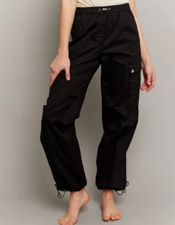 Pantaloni Parachute a Vita Alta Neri^Tally Weijl Clearance