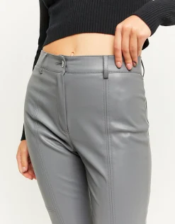 Pantaloni Straight Leg In Similpelle Grigi^Tally Weijl Cheap