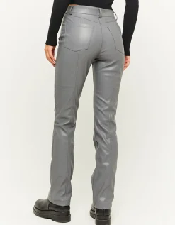 Pantaloni Straight Leg In Similpelle Grigi^Tally Weijl Cheap
