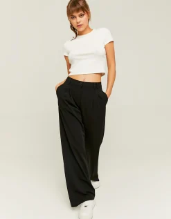 Pantaloni Vita Alta a Gamba Ampia Neri^Tally Weijl Store