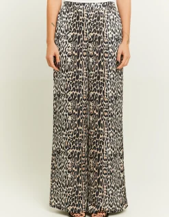 Pantaloni Wide Leg in Raso con Stampa Leopardata^Tally Weijl Shop