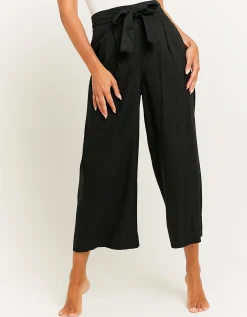 Pantaloni Wide Leg Neri con Vita Elasticizzata^Tally Weijl Shop