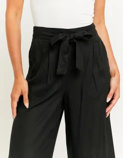 Pantaloni Wide Leg Neri con Vita Elasticizzata^Tally Weijl Shop