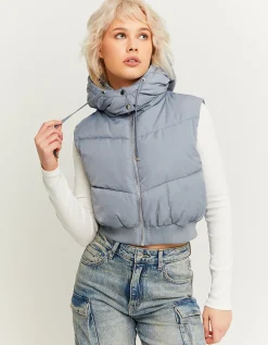 Piumino Smanicato Grigio con Cappuccio Removibile^Tally Weijl Discount