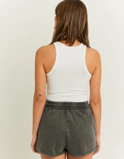 Shorts in Felpa Effetto Acid Wash con Stampa^Tally Weijl Store