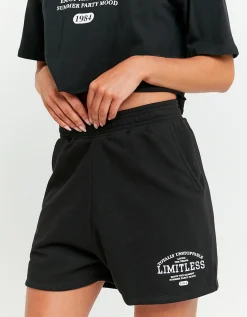 Shorts in Felpa Neri con Stampa^Tally Weijl Hot