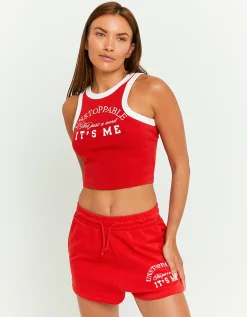 Shorts in Felpa Rossi con Stampa^Tally Weijl Discount