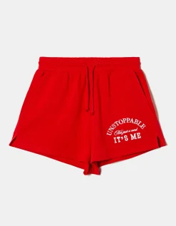 Shorts in Felpa Rossi con Stampa^Tally Weijl Discount