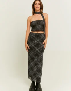 Top A Fascia A Quadri con Sciarpa^Tally Weijl Online