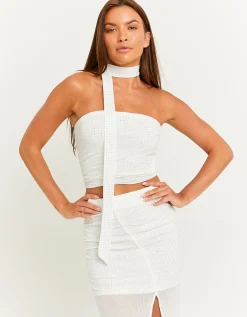Top a Fascia Bianco con Strass^Tally Weijl Store