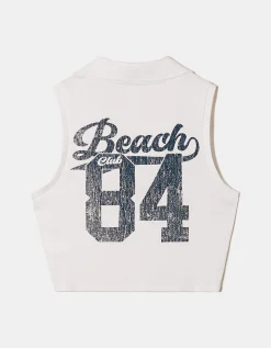 Top a V Bianco con Stampa^Tally Weijl Hot