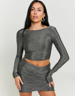 Top Argento in Lurex con Schiena Aperta^Tally Weijl Fashion