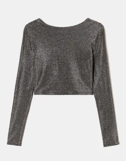 Top Argento in Lurex con Schiena Aperta^Tally Weijl Fashion