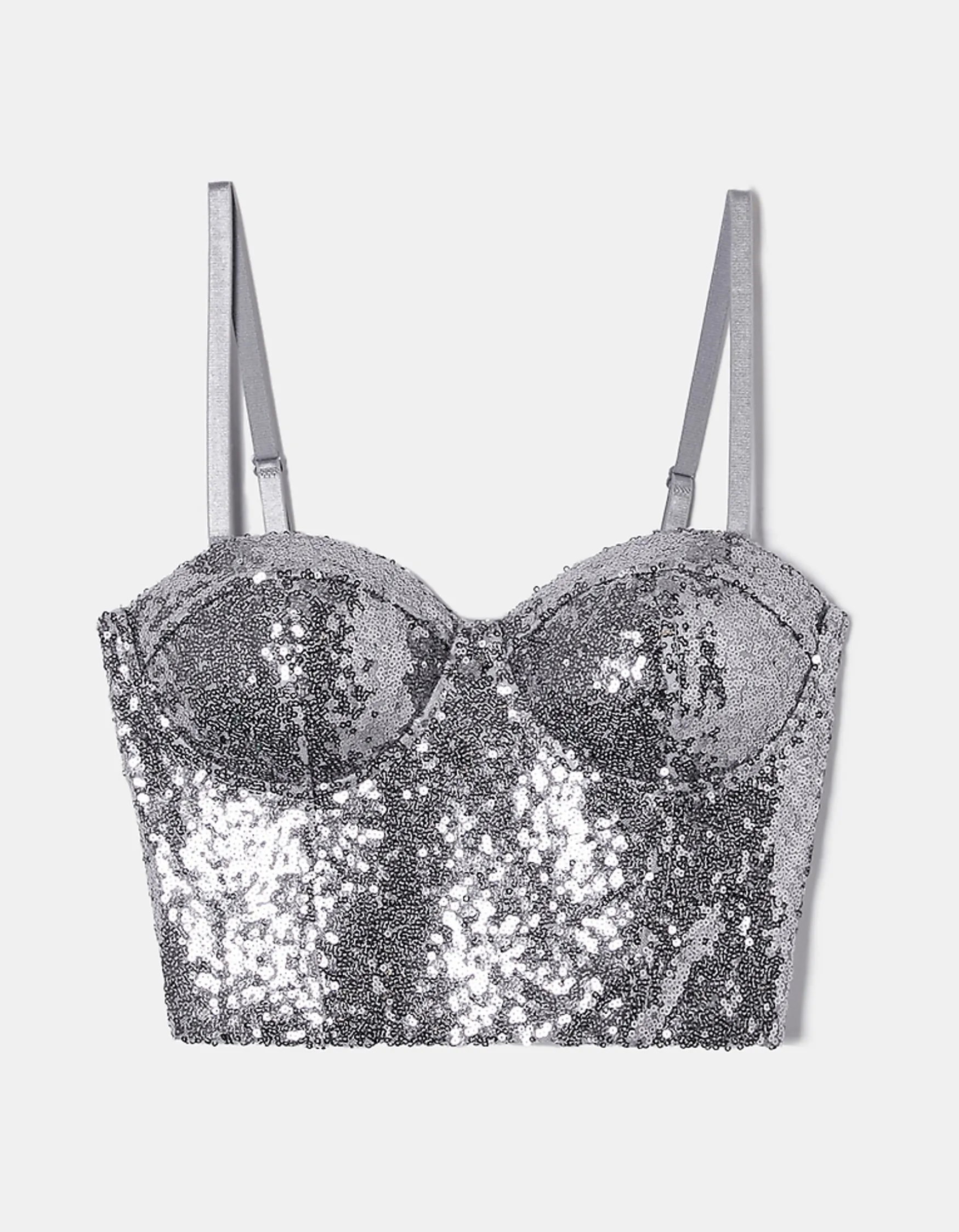 Top corsetto con paillettes argento^Tally Weijl Outlet
