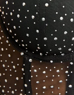 Top corsetto in mesh con strass^Tally Weijl Shop
