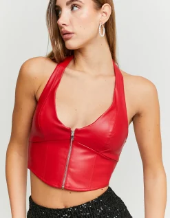 Top Corsetto Rosso in Finta Pelle^Tally Weijl Online