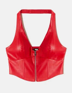 Top Corsetto Rosso in Finta Pelle^Tally Weijl Online