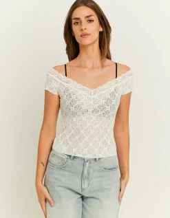 Top in Pizzo Bianco a Spalle Scoperte^Tally Weijl Store