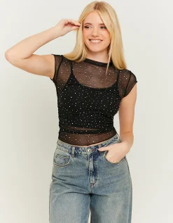 Top Morbido in Mesh con Strass^Tally Weijl Outlet