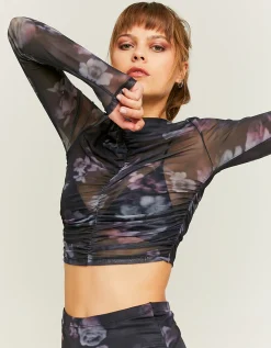 Top Nero in Mesh a Fiori^Tally Weijl Best