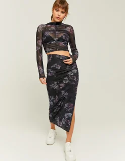 Top Nero in Mesh a Fiori^Tally Weijl Best