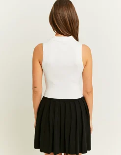 Top Polo in Maglia Bianco con Zip^Tally Weijl Outlet
