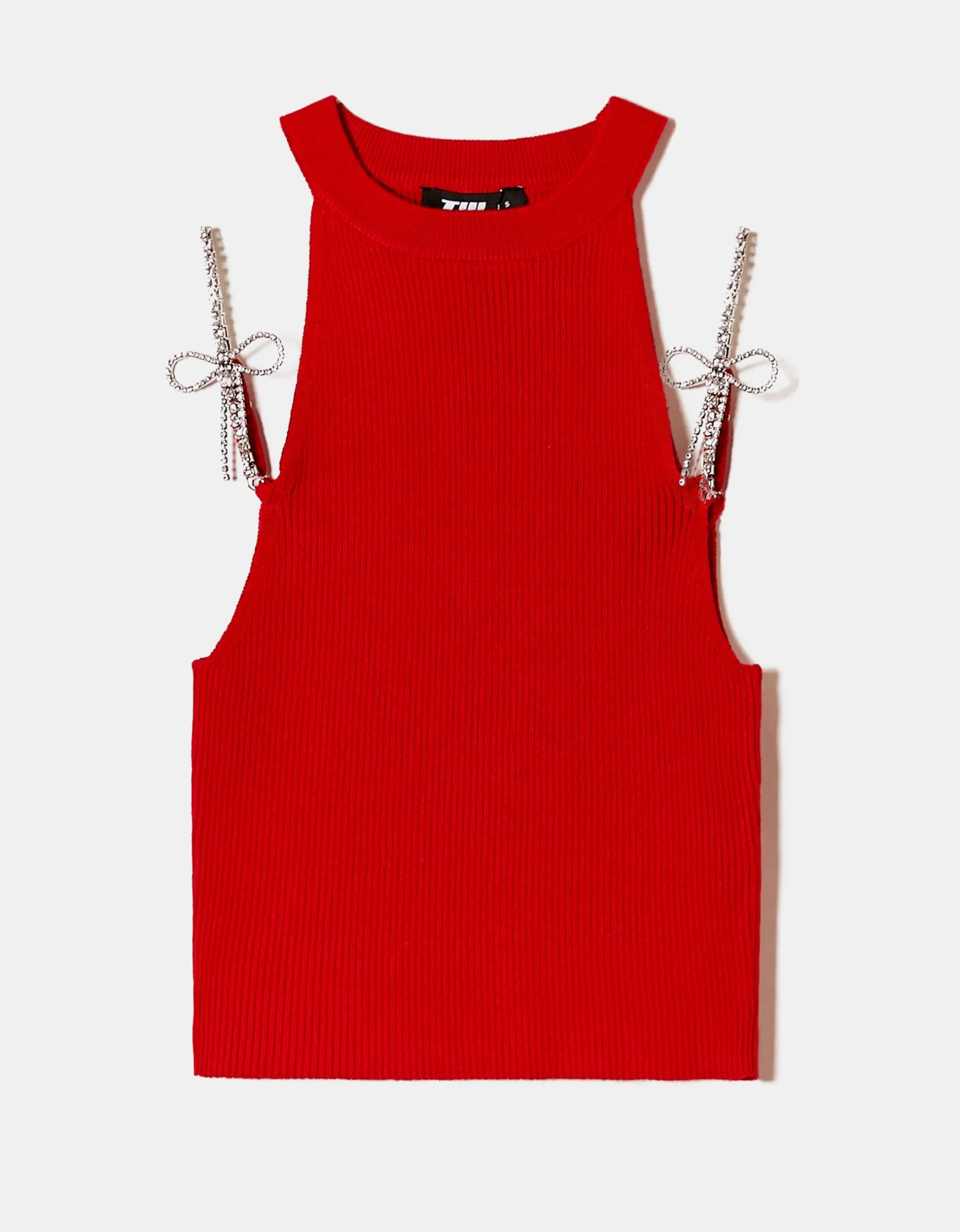 Top Rosso in Maglia con Spalline Cristalli^Tally Weijl Flash Sale