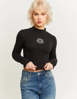 T-shirt Fantasia Semi-Corta Nera^Tally Weijl Flash Sale